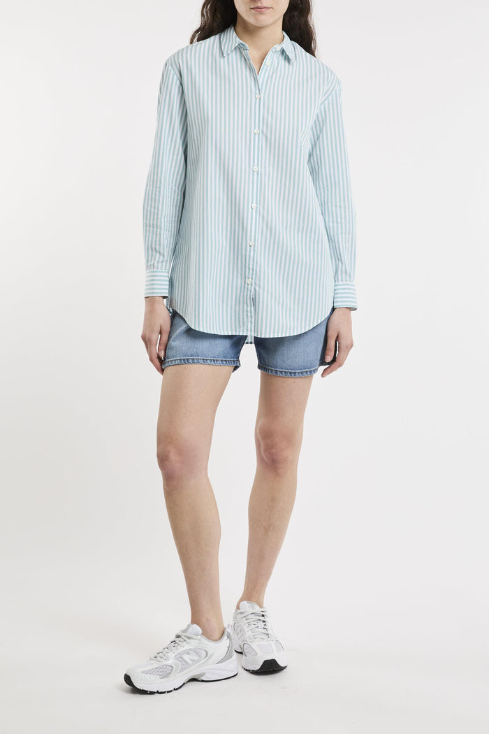 Camicia bianco/verde donna 03865h53 - 6