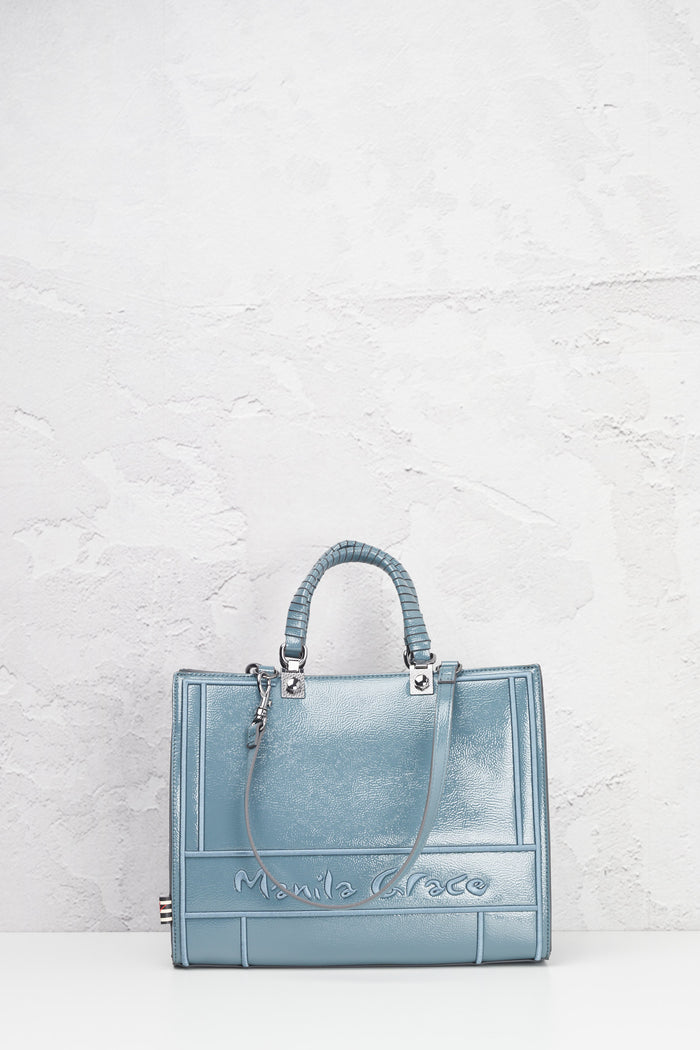 Minerva small patent leather shopping bag