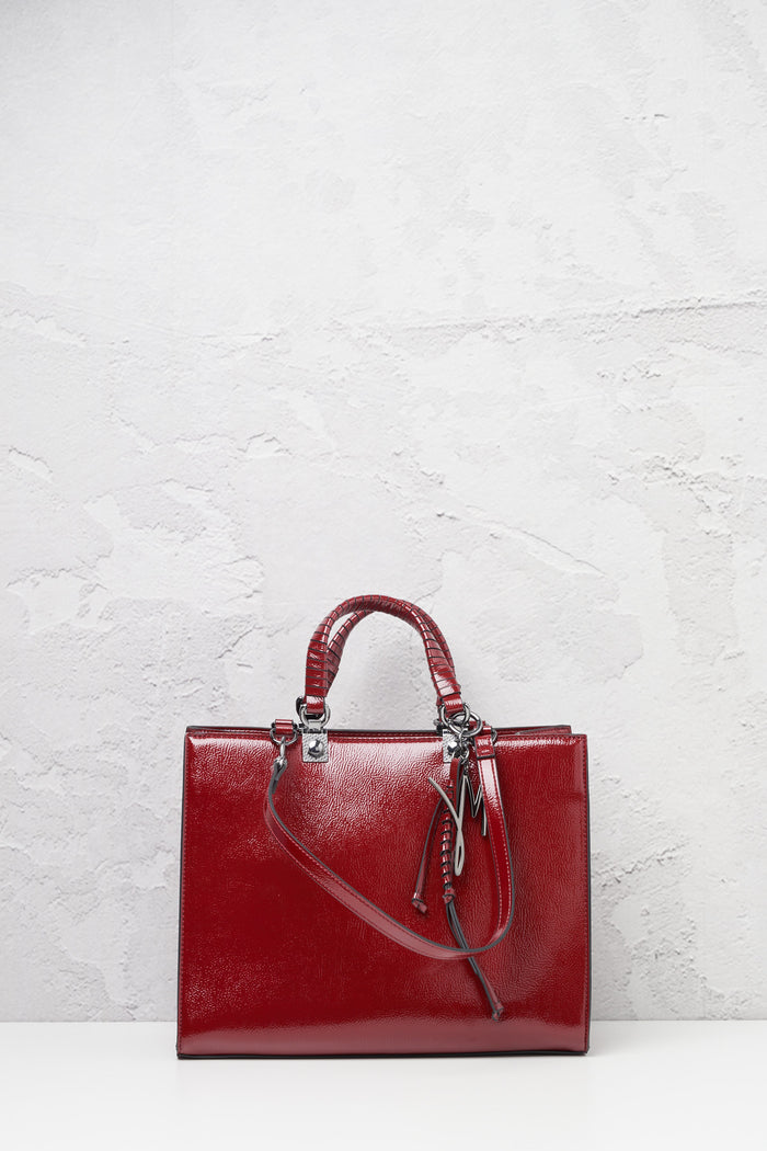 Minerva small patent leather shopping bag-2