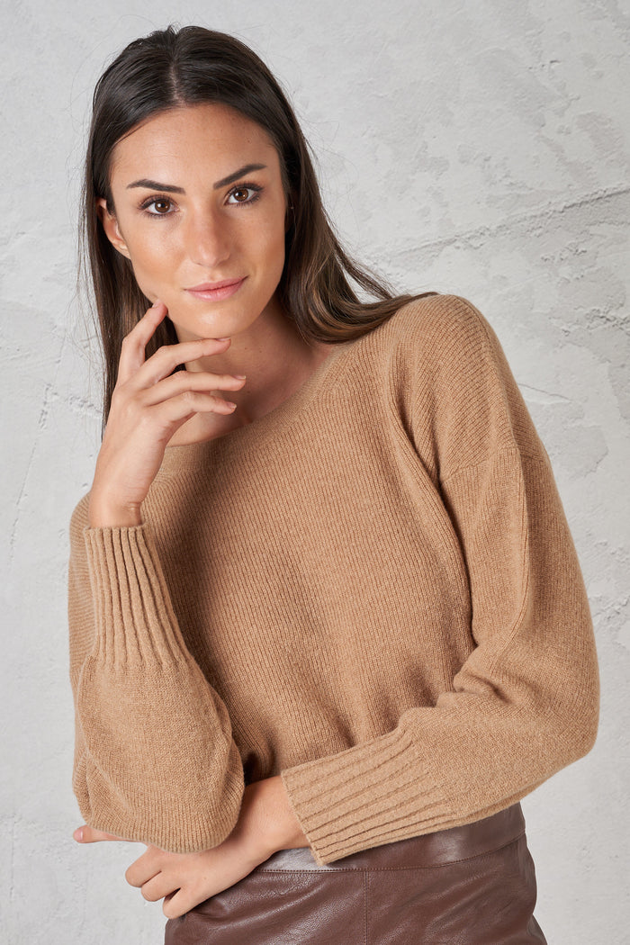 Asymmetric sweater with slits-2