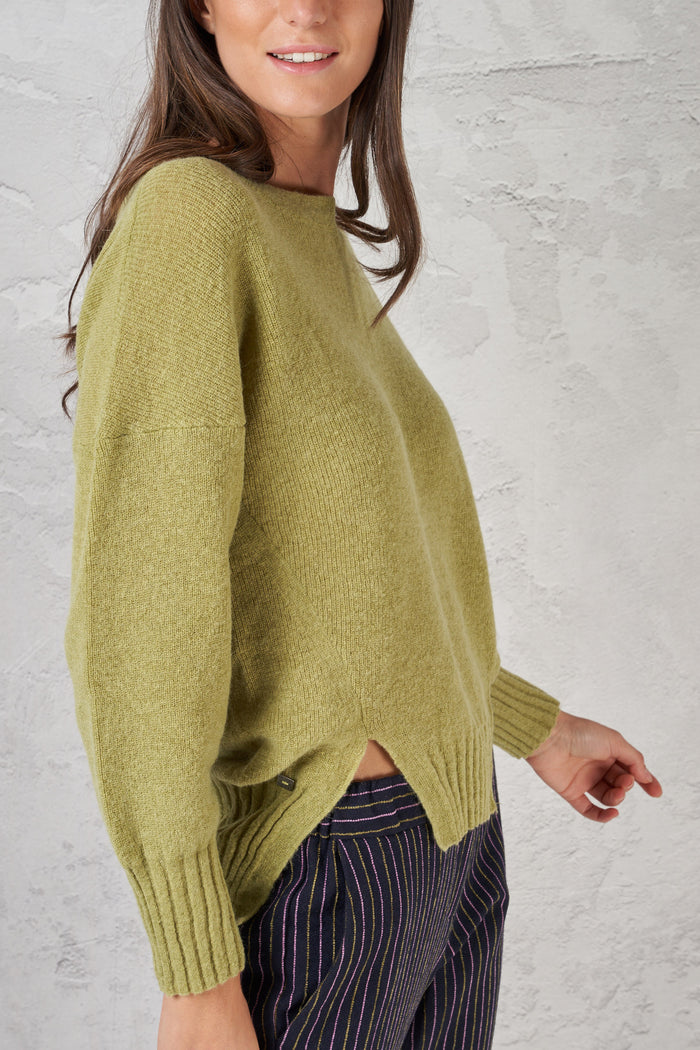 Asymmetric sweater with slits-2