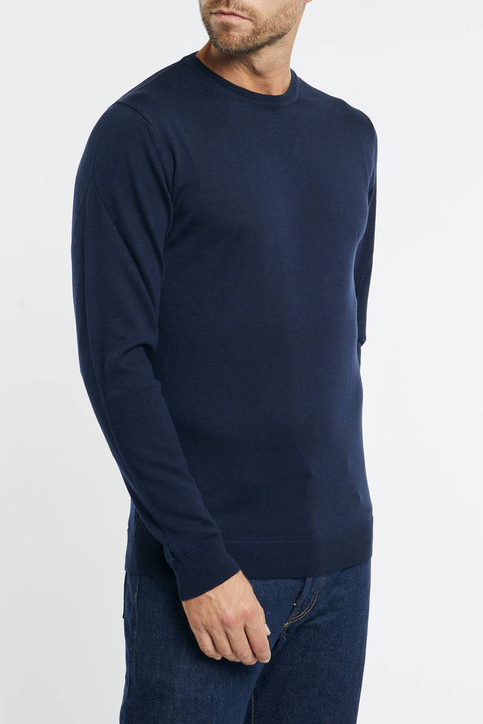 Daniele Fiesoli Crew Neck Sweater Merino Wool Navy-2