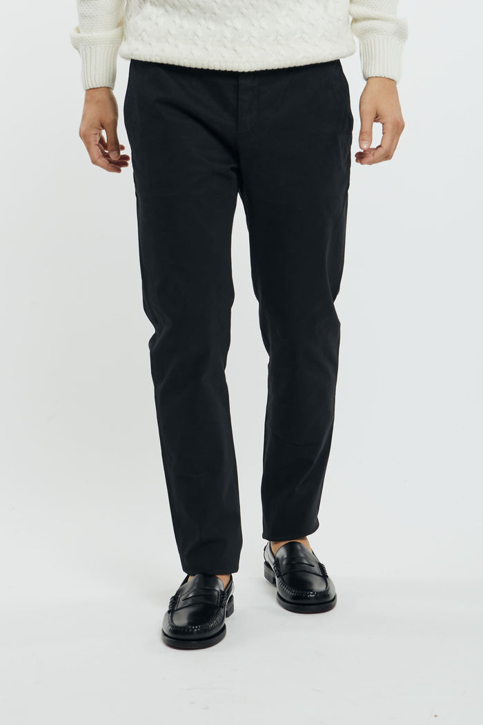 Department 5 Chino Trousers Mike in Black Cotton/Modal/Elastane