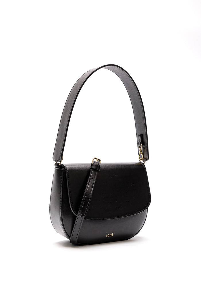 Ioef Ele Midi Leather Bag Black-2