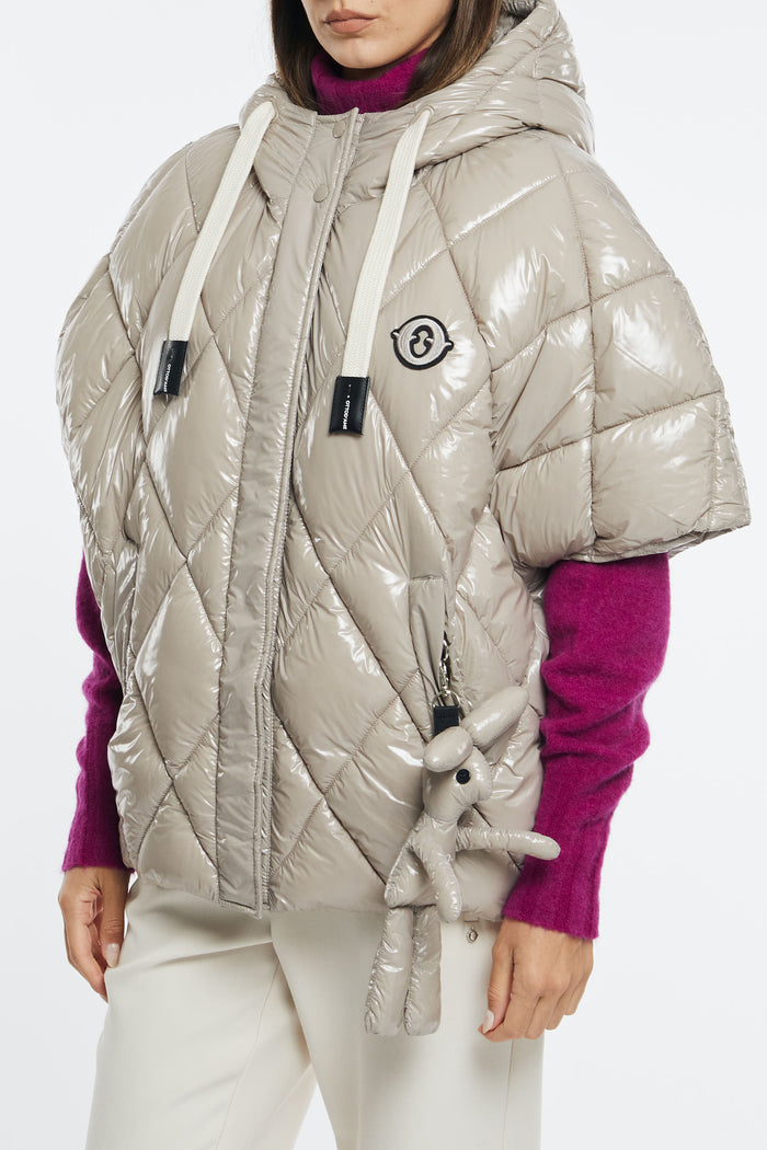 Otto d'Ame Down Jacket Cape Model 100% Glossy Polyester