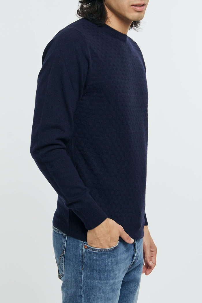 ROY ROGER'S Crew Neck Sweater Wool/Viscose/Nylon/Cashmere Navy Blue-2