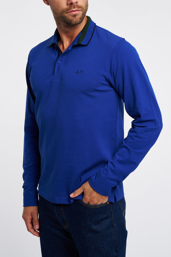 SUN 68 Deep Blue Striped Piquet Polo-2