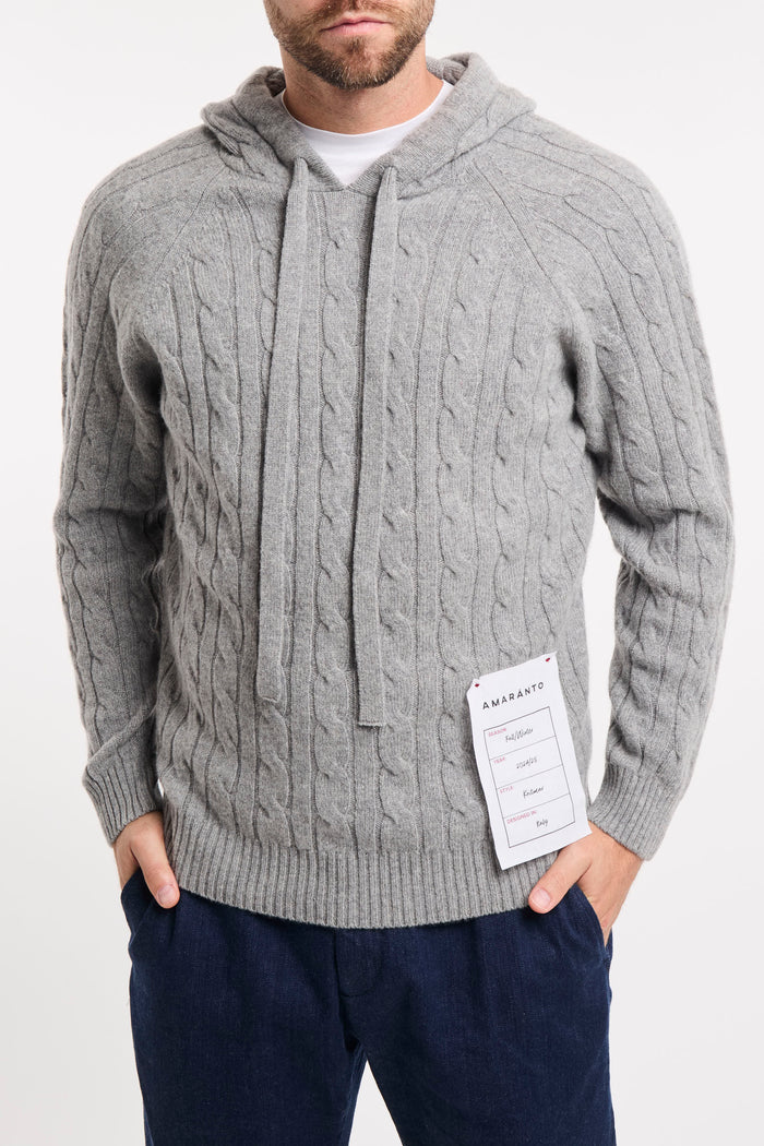 Maglia treccia con cappuccio