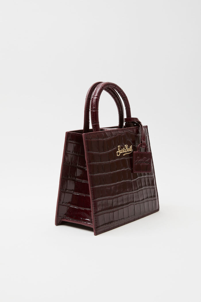 Borsa a mano Shop Bag mini in pelle stampa cocco-2