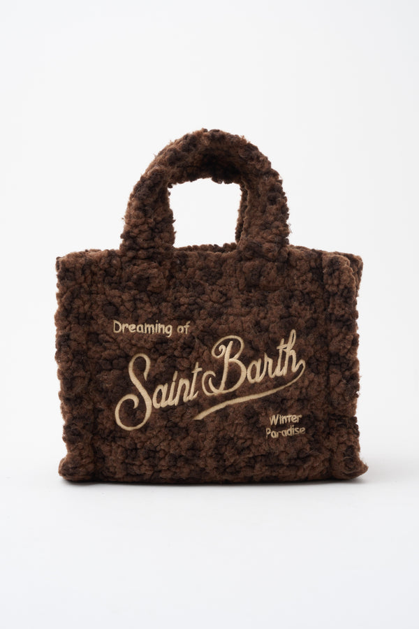 Borsa Mini Vanity teddy con stampa leopardata