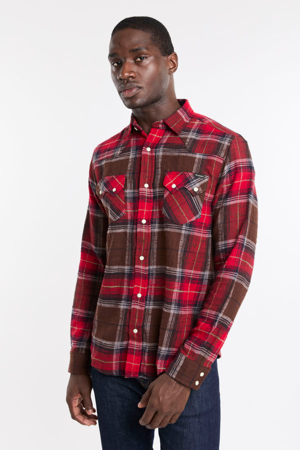 Camicia brown/red uomo rru148ct170124c0520