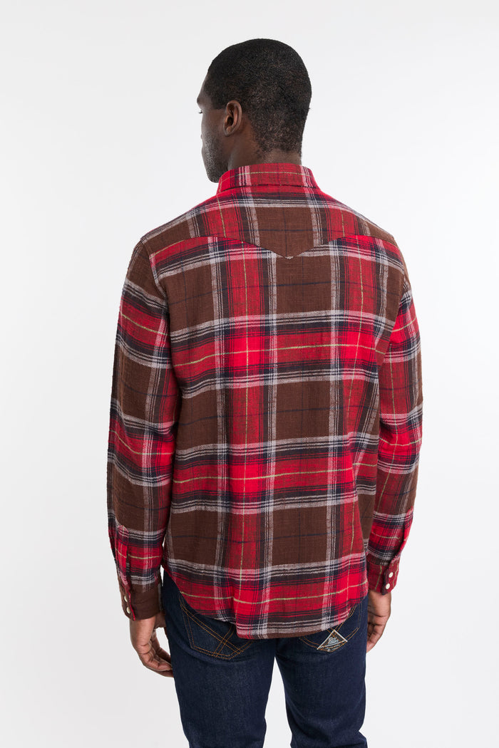 Camicia brown/red uomo rru148ct170124c0520 - 8
