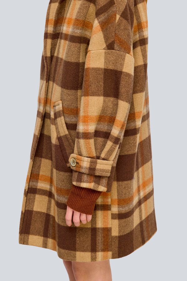 Cappotto check moka woman v8661chk