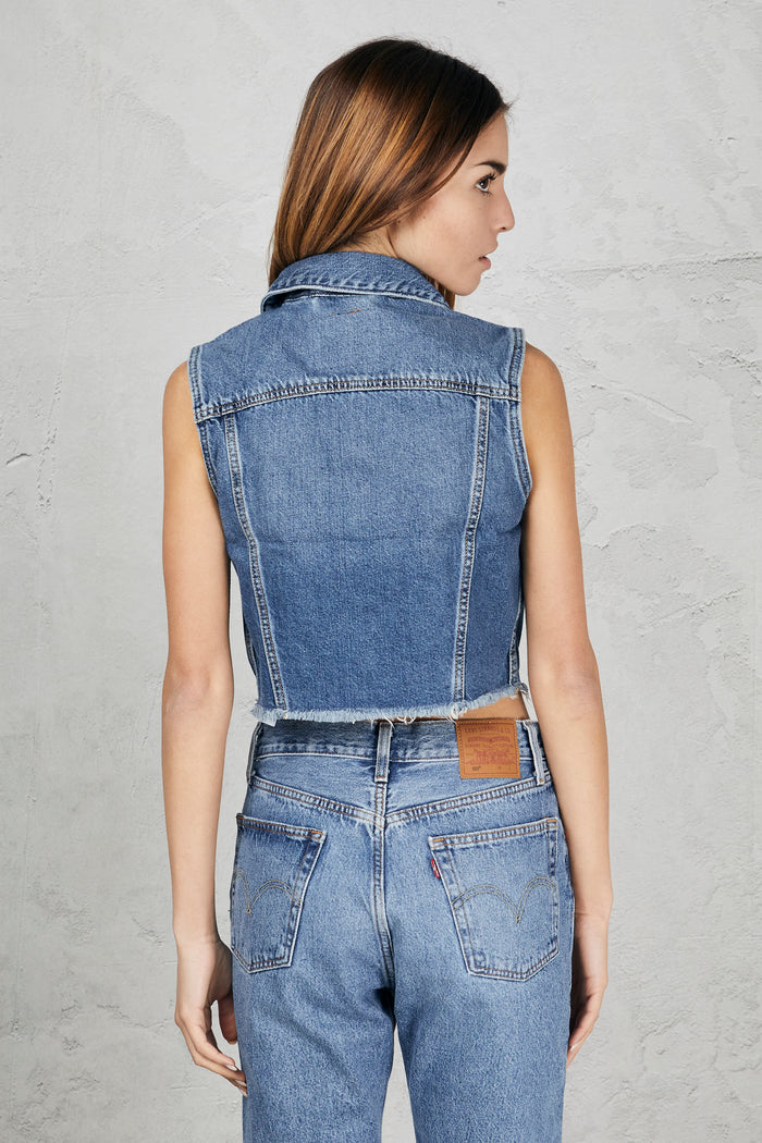 Gilet denim donna a48550000 - 7