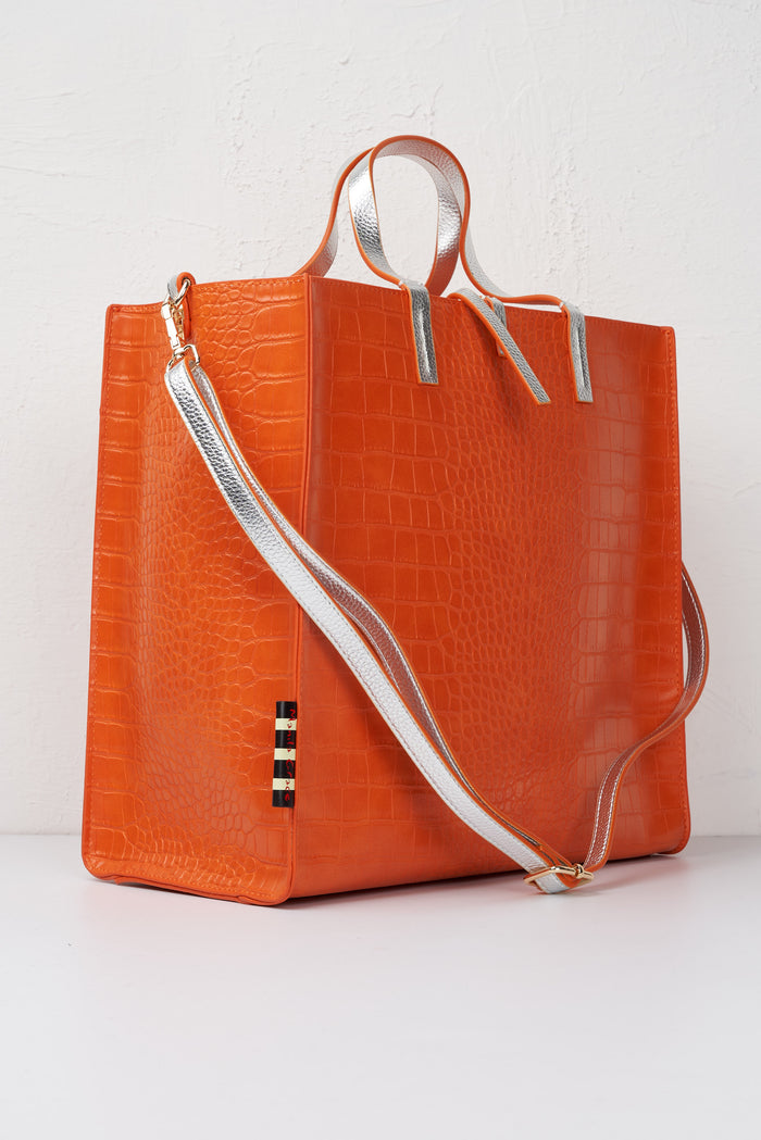 Borsa arancio/argento donna b808euma482 - 2