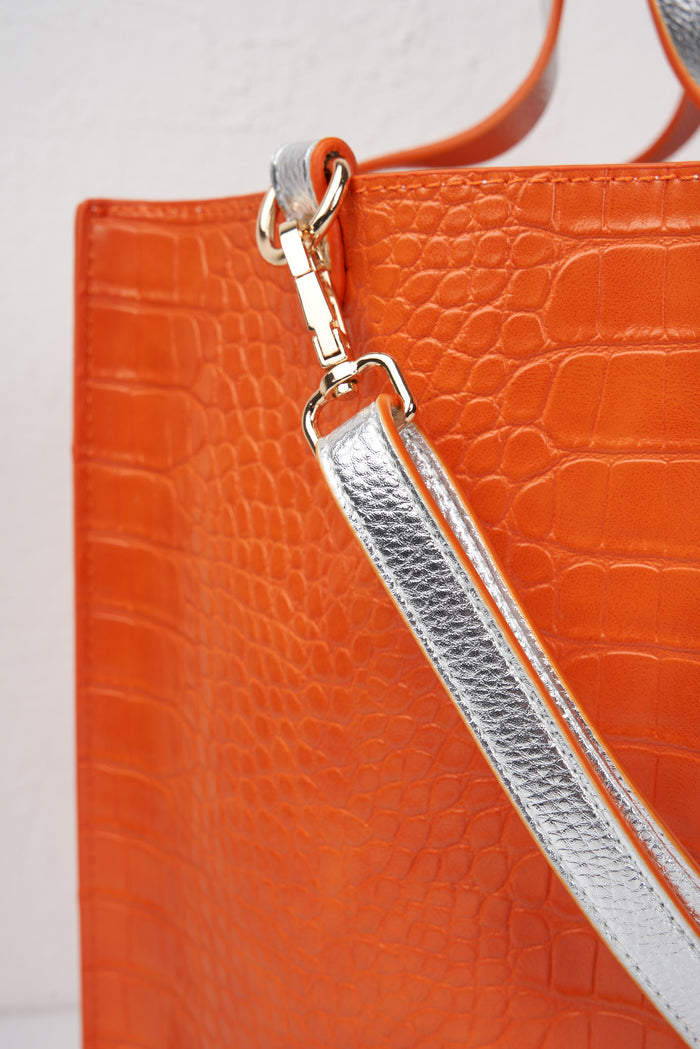 Borsa arancio/argento donna b808euma482 - 3