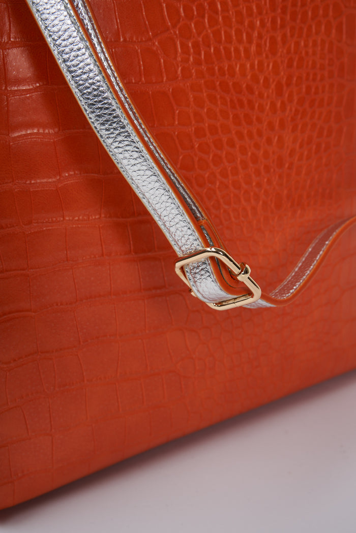 Borsa arancio/argento donna b808euma482 - 5