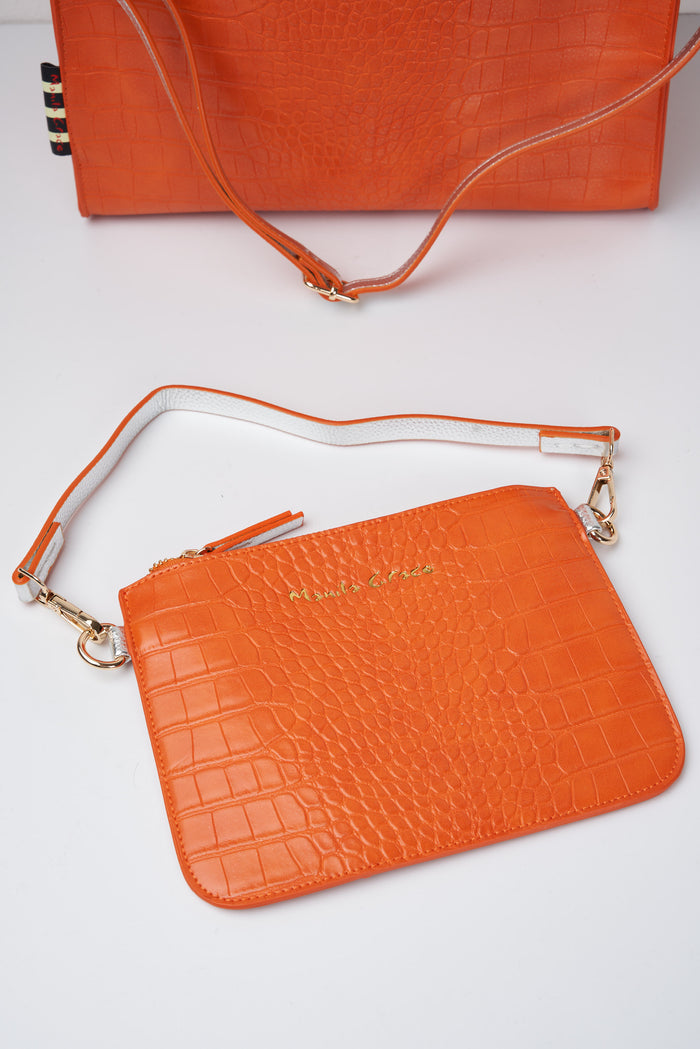 Borsa arancio/argento donna b808euma482 - 6