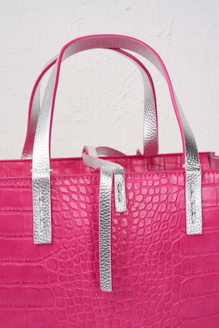 Borsa fucsia/argento donna b808euma486 - 5