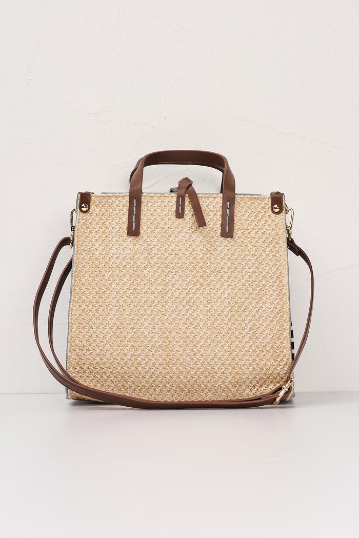 Felicia small straw and coconut bag