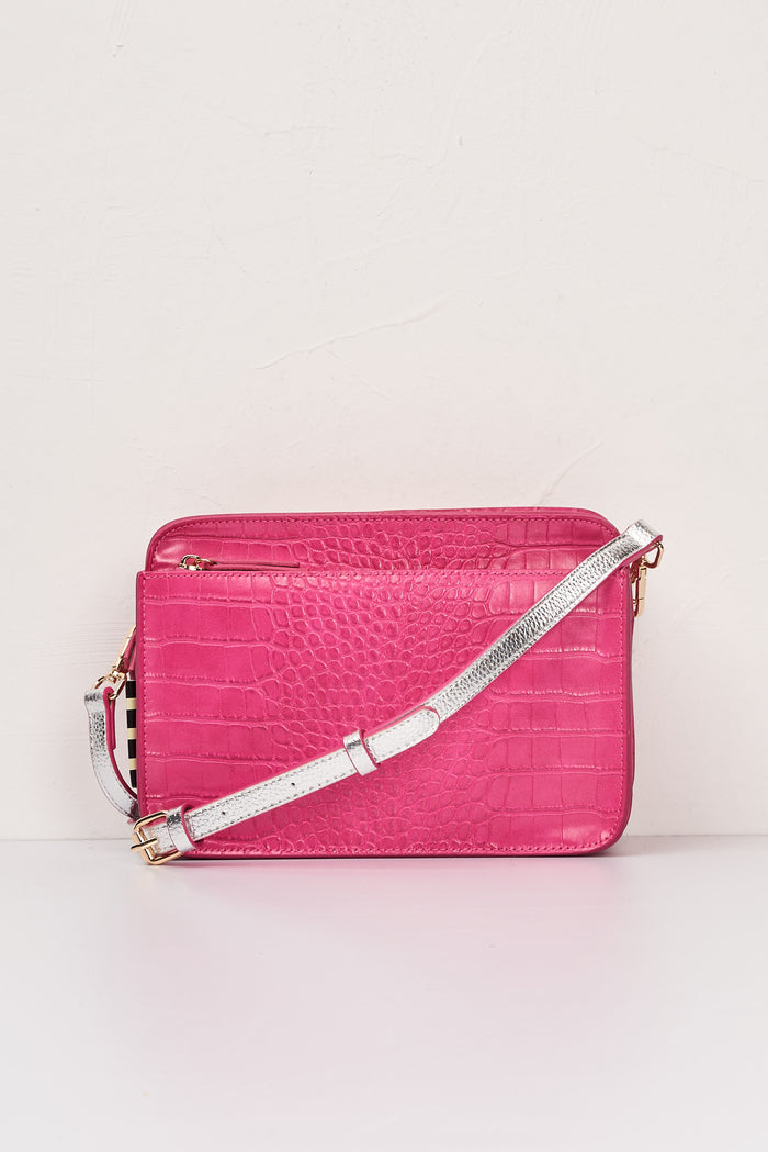 Florida medium crossbody bag with crocodile print