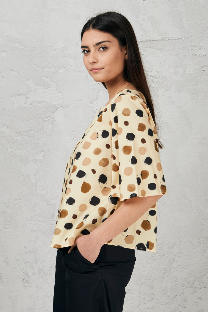 Box blouse with polka dot print-2