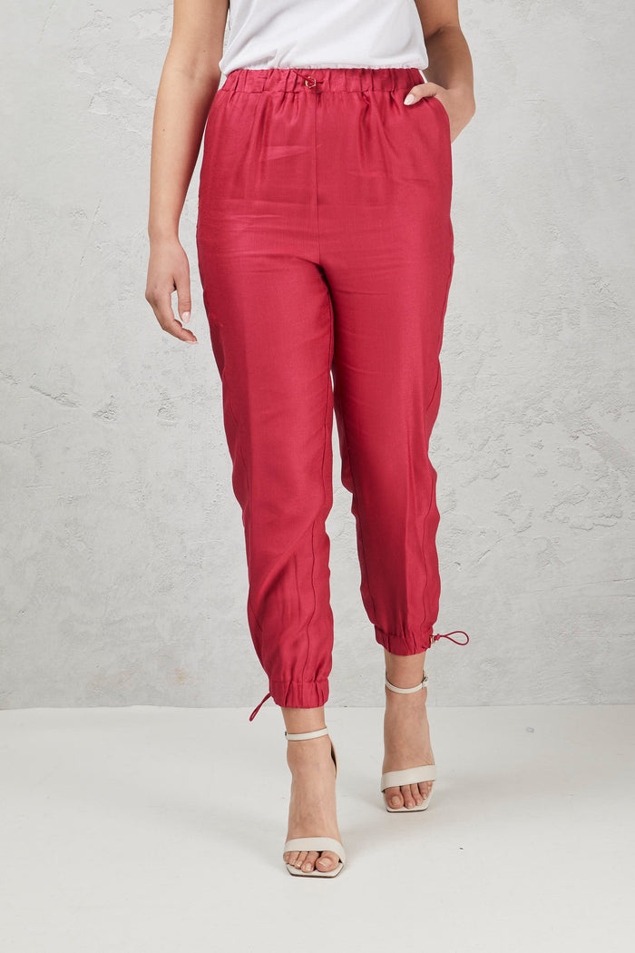 Linen blend jogging trousers