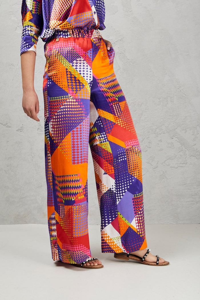 Palazzo trousers with patchwork print-2