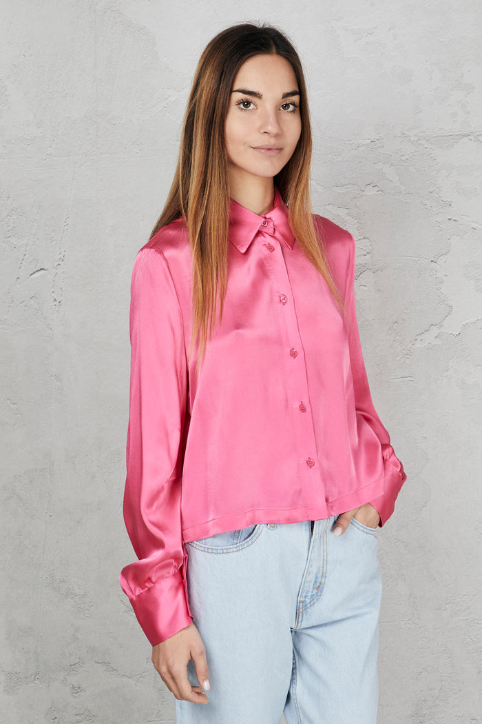 Satin crop shirt-2