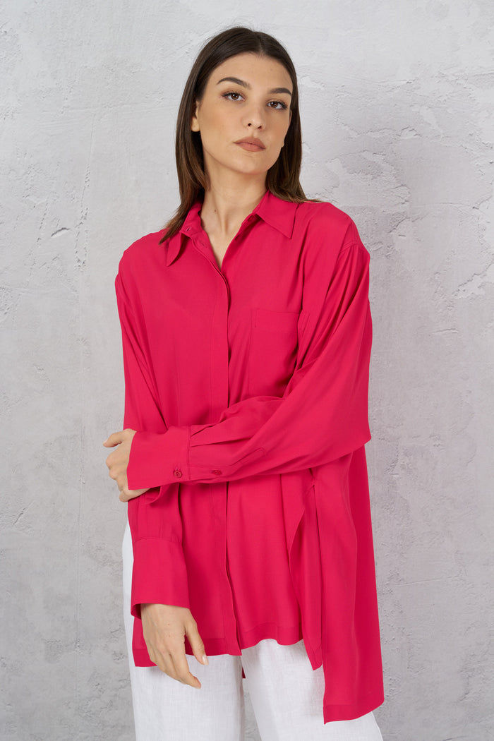 Crepe de chine shirt with kimono sleeves