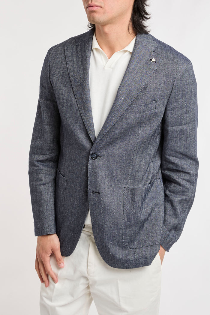 Giacca nuvola chevron lino e cotone