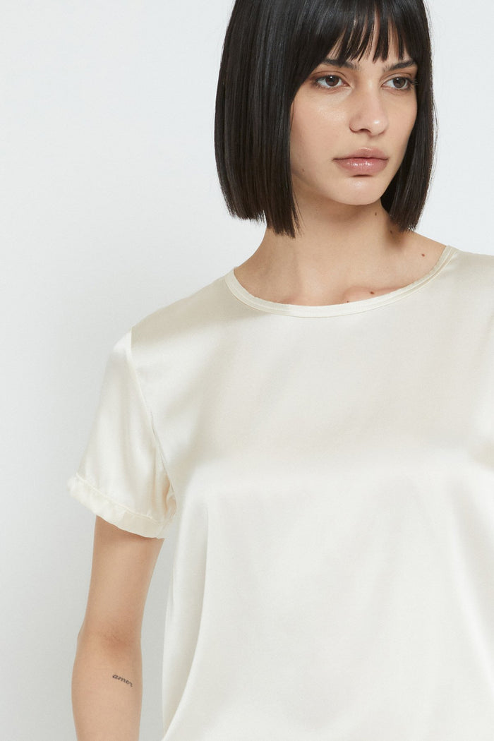 T-shirt in seta e viscosa