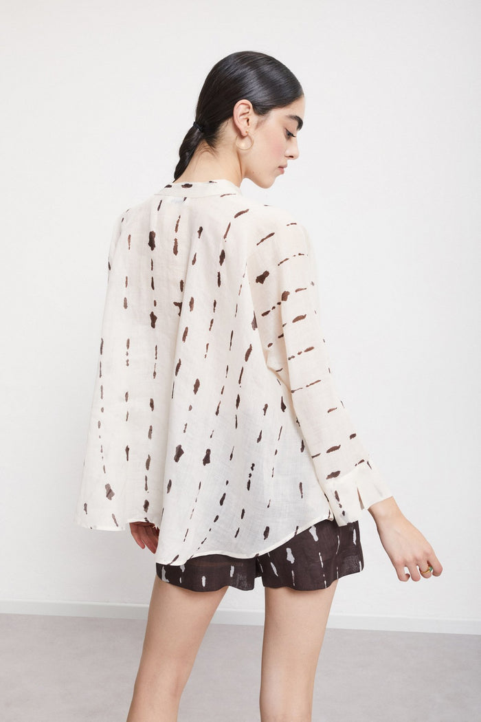Camicia stampata con voilant