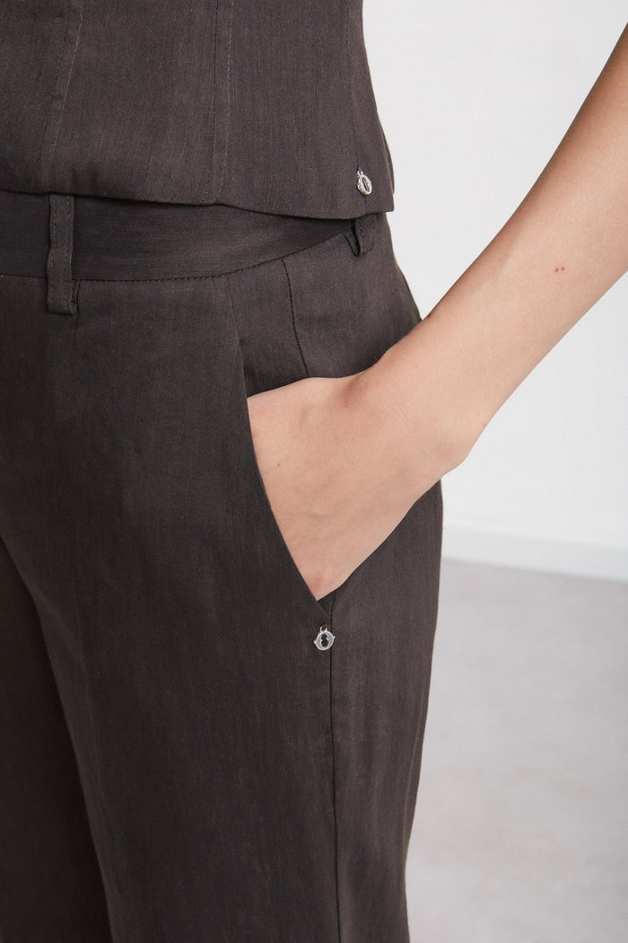 Pantalone  donna dp9812cioccolato - 3
