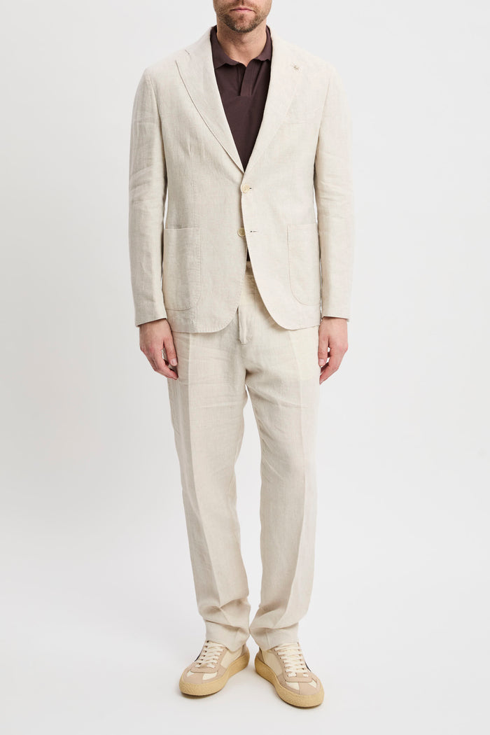 Abito in lino lavato beige