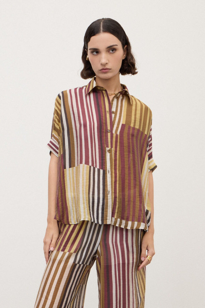 Camicia boxy fit a righe-2