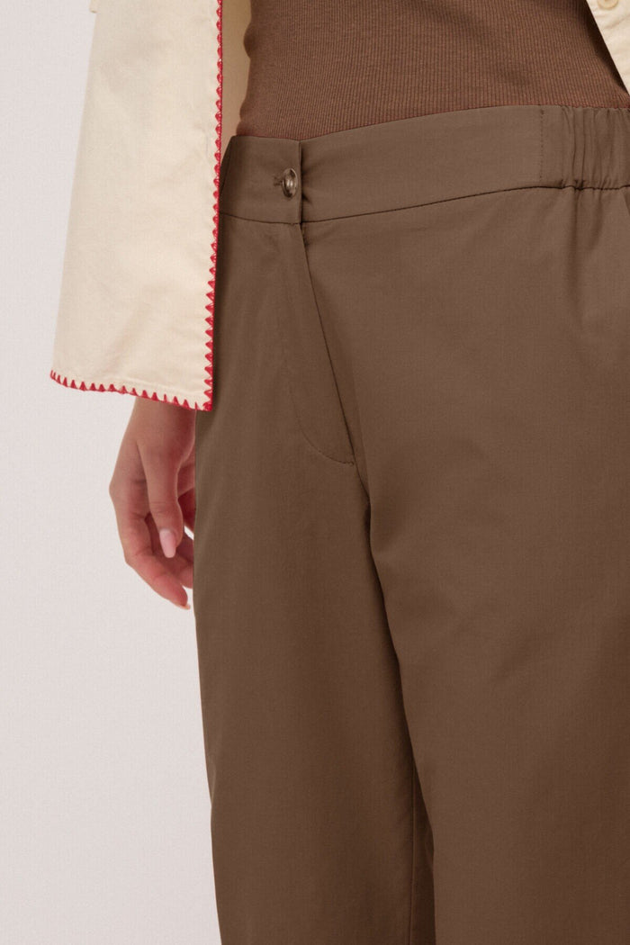 Pantalone carrot in popeline-2