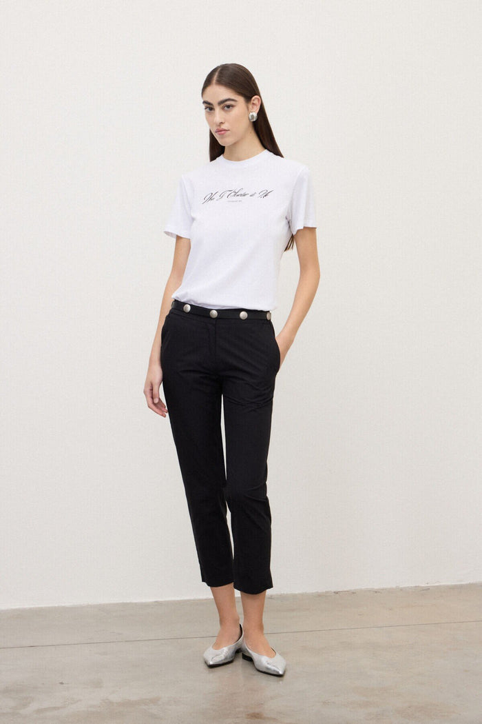 Pantalone carrot in popeline