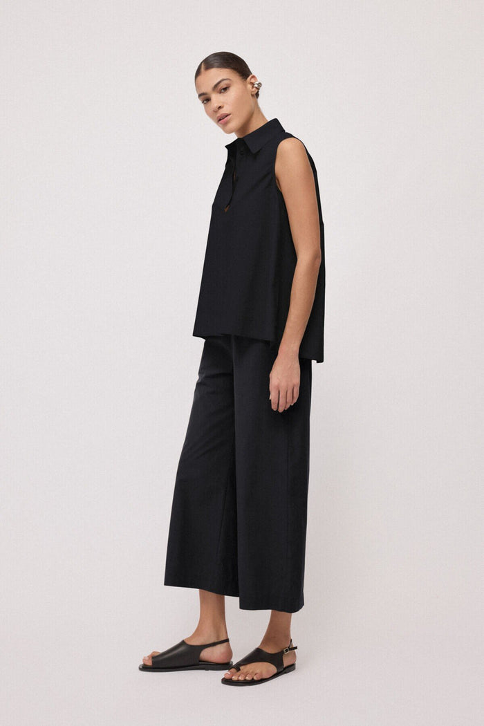 Pantalone cropped in popeline-2