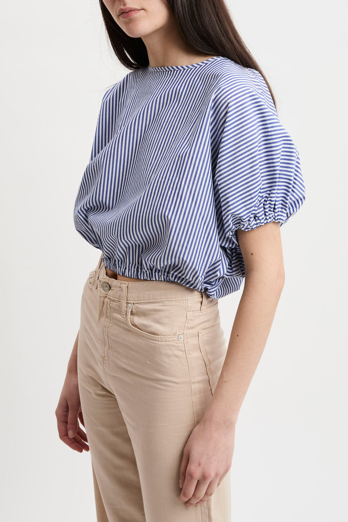 Camicia blue navy/off white donna rnd90277cq460124c0138 - 3