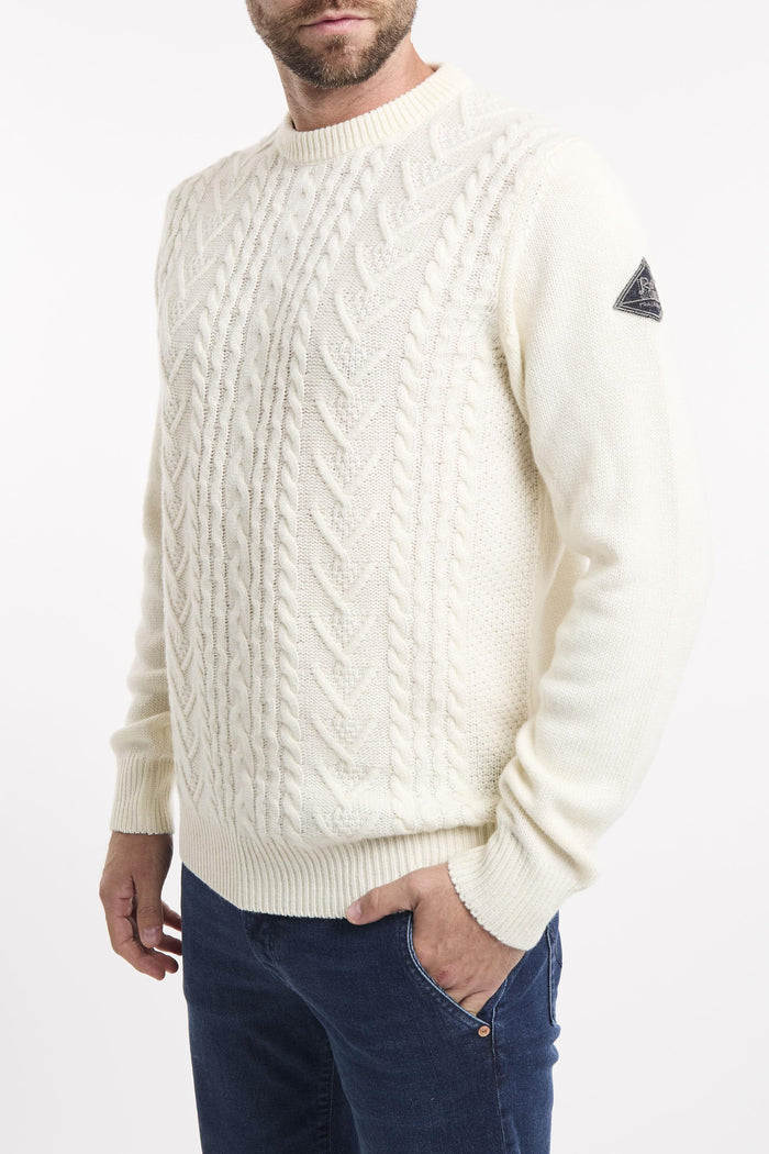 Maglia girocollo Fisherman in lana e cashmere-2