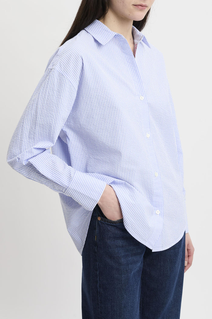 Camicia Cristal in seersucker a righe