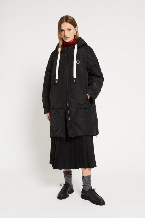 Piumino midi con cappuccio