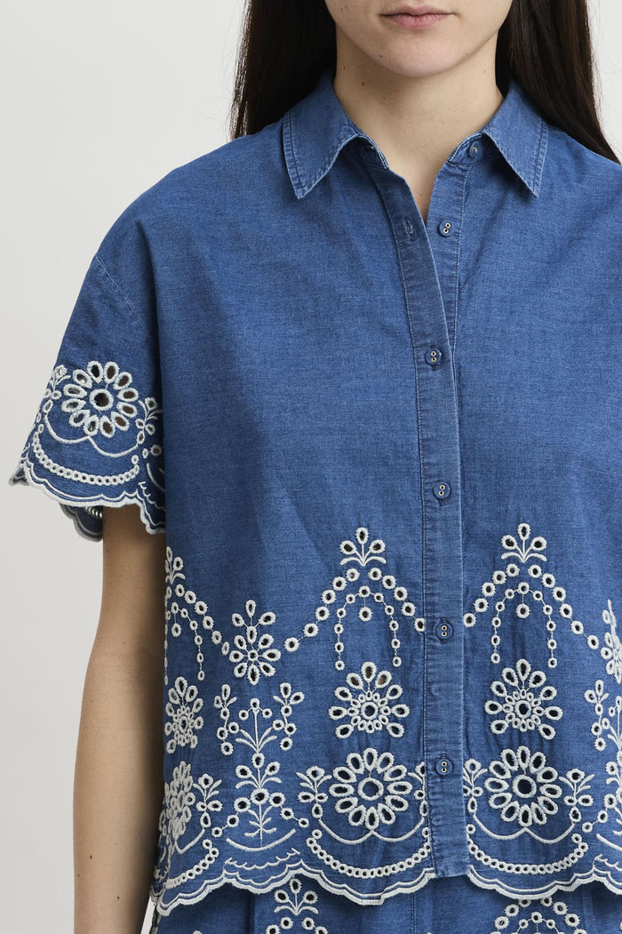 Camicia Clementine in chambray con ricamo-2