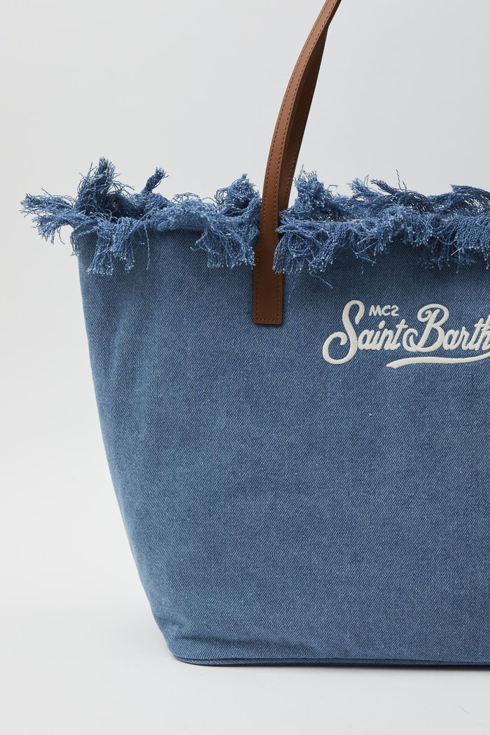 Borsa City regular in tessuto denim-2