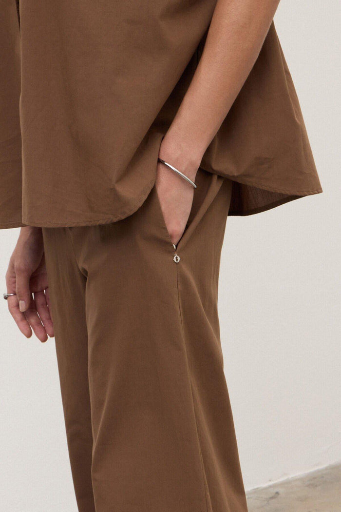 Pantalone cropped in popeline-2