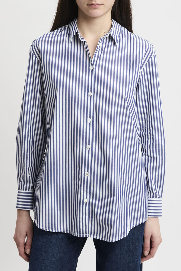 Camicia Brigitte in cotone a righe con ricamo