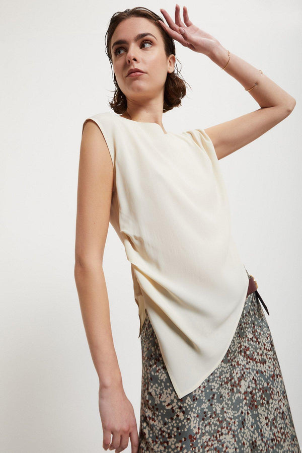 Top in crepe misto seta