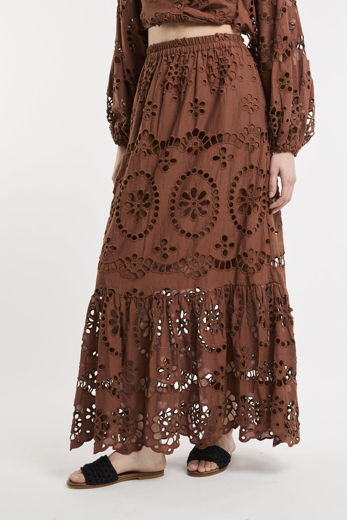 Gonna marrone donna 00378hg19 - 4