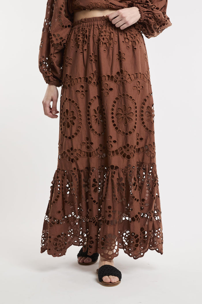 Gonna marrone donna 00378hg19 - 1